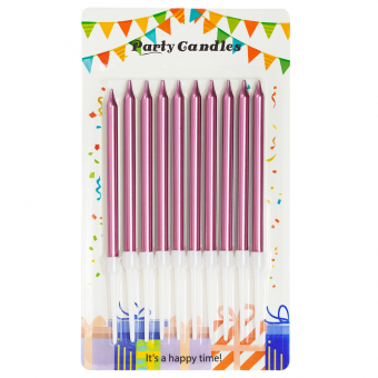 Купить Набор свечей в торт 10см.10 шт/уп.(розовое золото) оптом